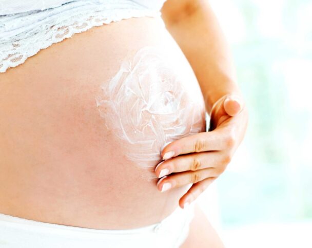 Предотвращение растяжек на коже во время беременности